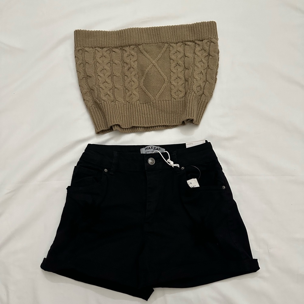 Brown Sweater Tube Top Crop Top Size Medium